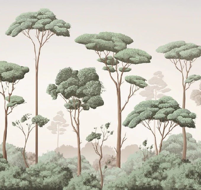 Papier peint brise légère pinède