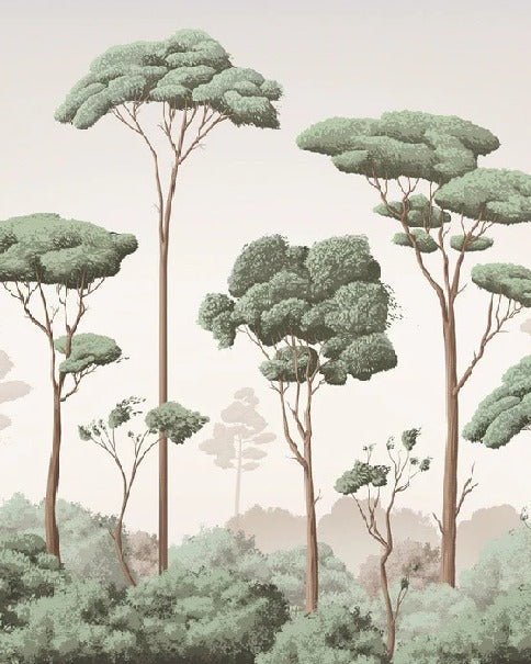 Papier peint brise légère pinède