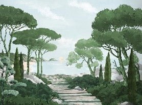 Tapete Spaziergang in den Calanques grün