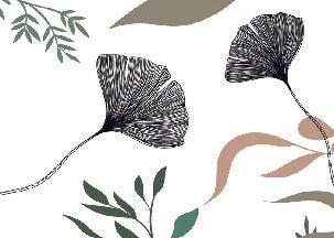 Tapete Ginkgo Floral Artist