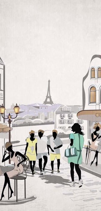 Französische Tapete Paris Café en terrasse