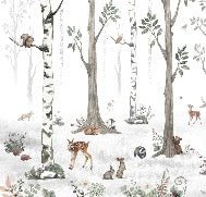 Primavera foresta animali carta da parati