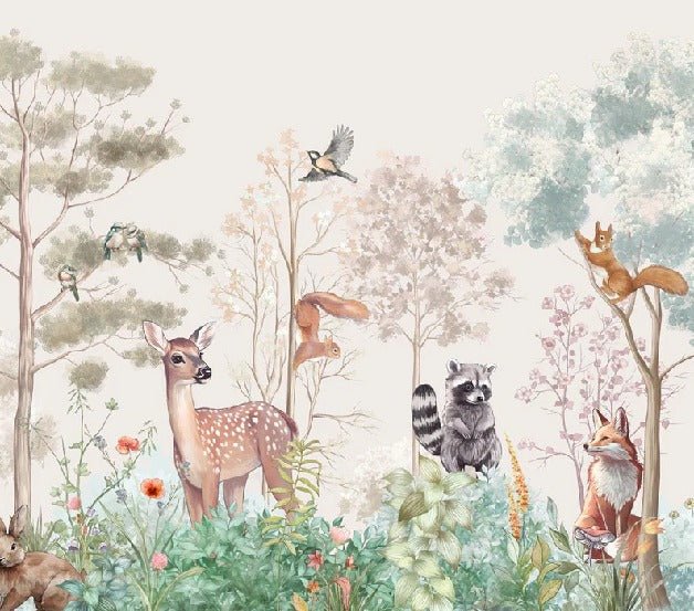 Papier peint chambre enfant nature magique beige