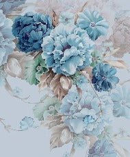 Carta da parati con fiori blu