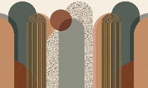 Carta da parati grafica art déco di tendenza