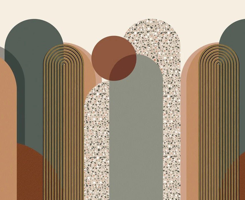 Carta da parati grafica art déco di tendenza