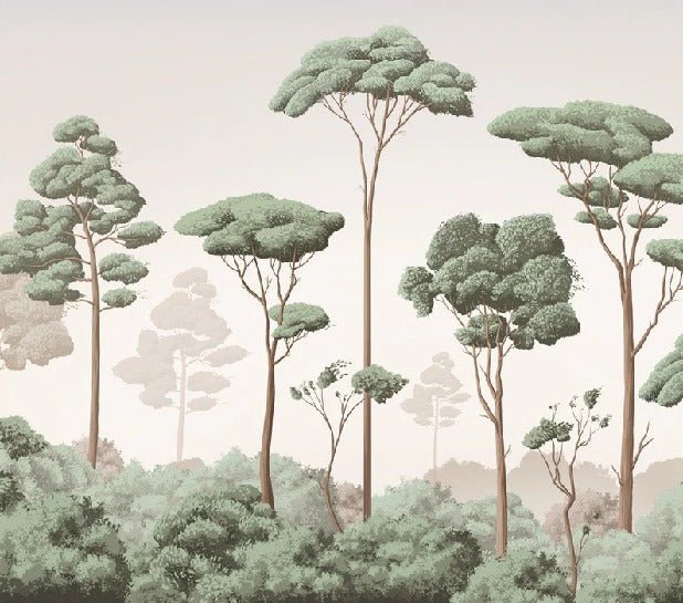 Papier peint brise légère pinède