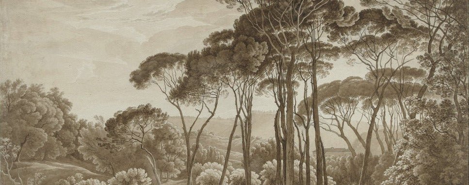 Tapete Halle Landschaft Italien bernsteinfarben