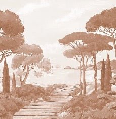 Carta da parati Passeggiata nei torrenti in terracotta