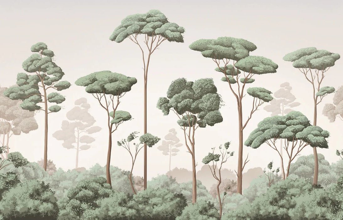 Papier peint brise légère pinède