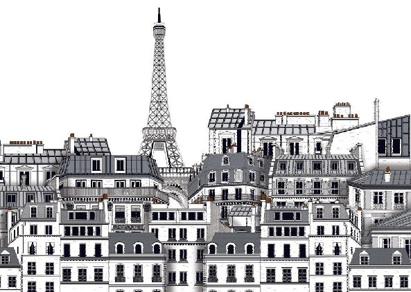 Französische Tapete die Dächer von Paris