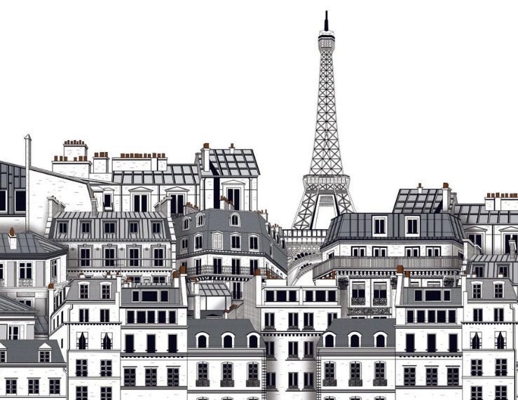 Französische Tapete die Dächer von Paris
