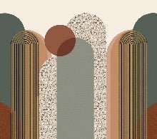 Carta da parati grafica art déco di tendenza