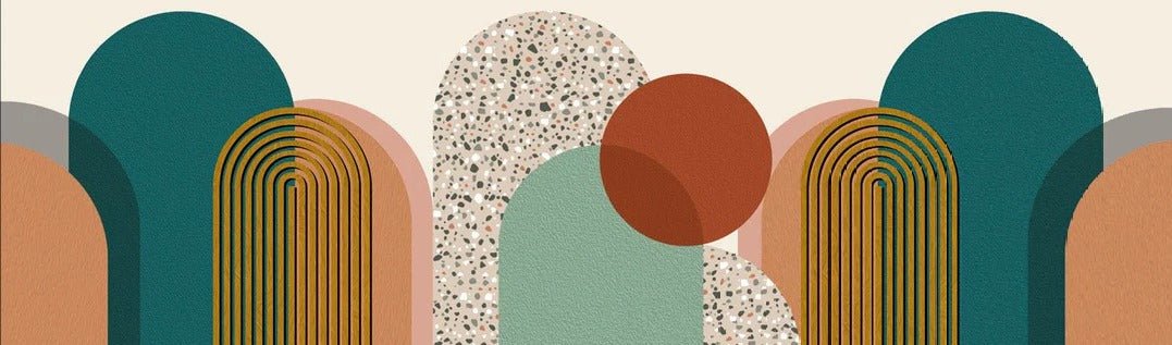 Carta da parati di tendenza grafica Art pop deco