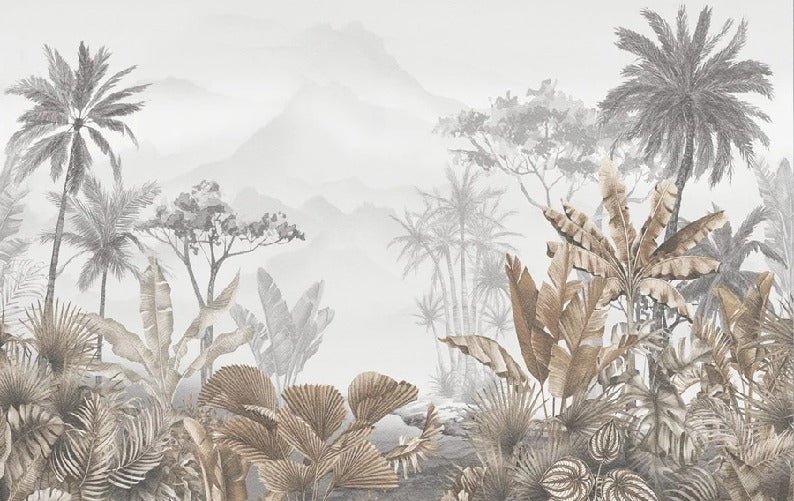 Carta da parati seppia tropicale