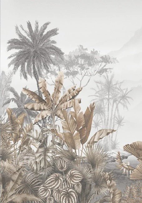 Carta da parati seppia tropicale