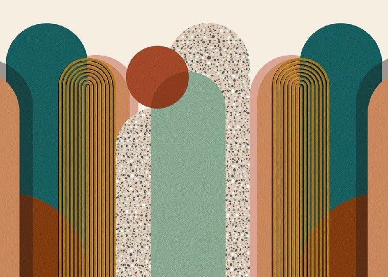Carta da parati di tendenza grafica Art pop deco