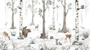 Primavera foresta animali carta da parati