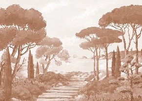 Tapete „Spaziergang in den Calanques“ Terrakotta