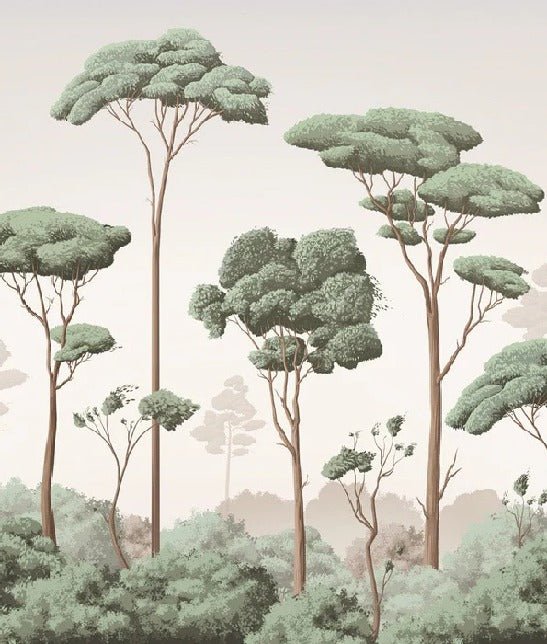 Papier peint brise légère pinède