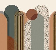 Carta da parati per ufficio con grafica Art déco