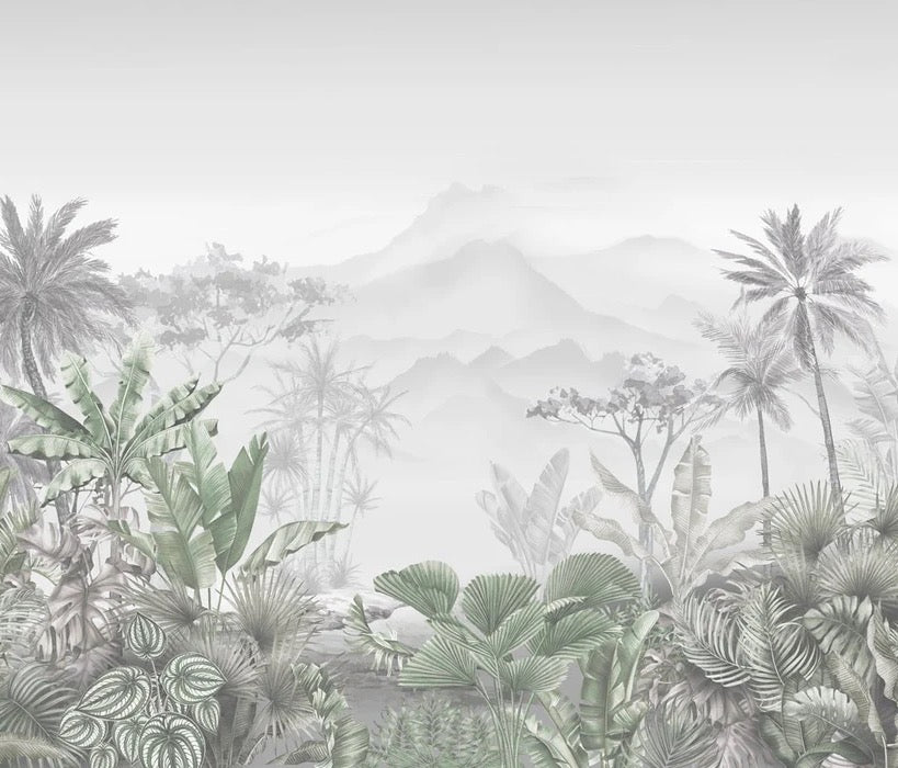Carta da parati tropicale verde di tendenza