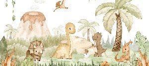 Tapete Babys Dinosaurier im Park
