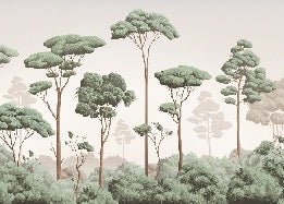 Papier peint brise légère pinède