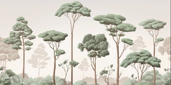 Papier peint brise légère pinède