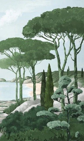 Tapete Spaziergang in den Calanques grün