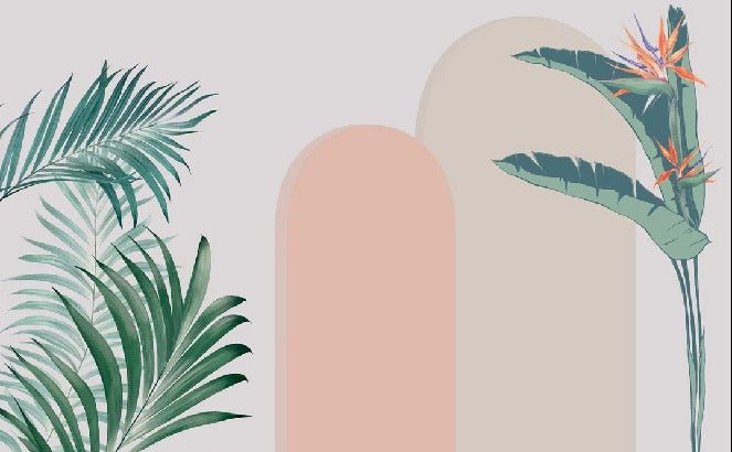 Papier peint chambre arches plantes, XXL, tendance