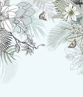 Papier peint wc tendance nature plante vert d'eau