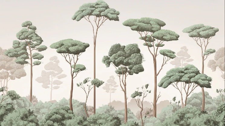 Papier peint brise légère pinède