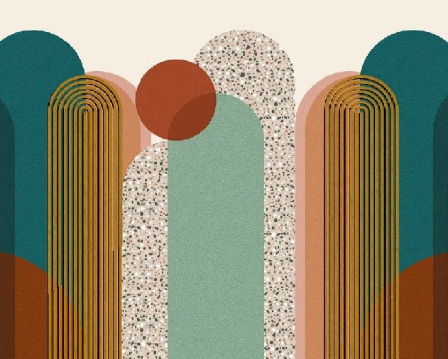 Carta da parati di tendenza grafica Art pop deco