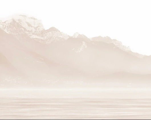 Tapete Annecy und sein friedlicher See Beige