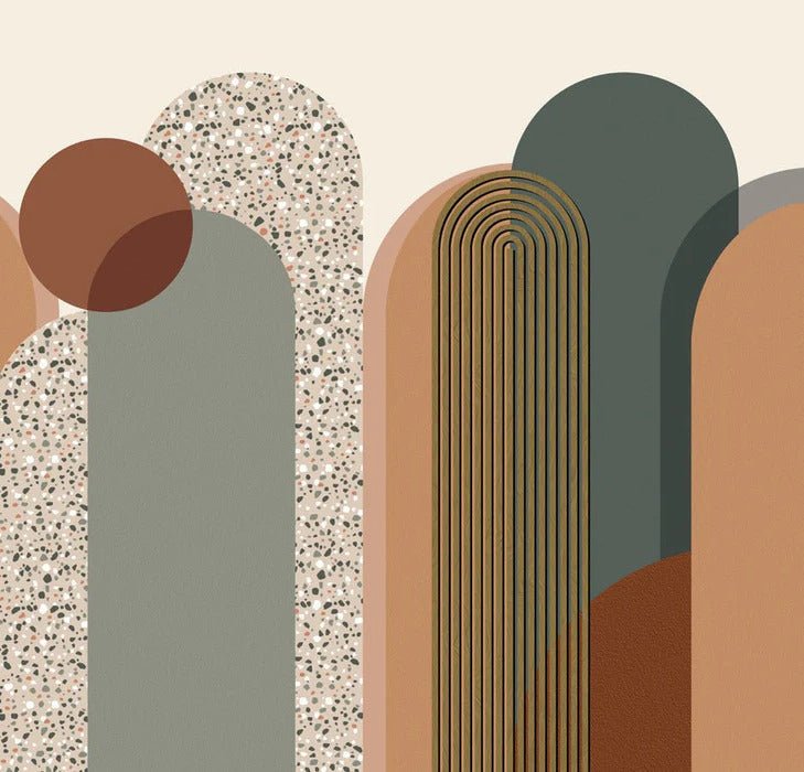 Carta da parati grafica art déco di tendenza