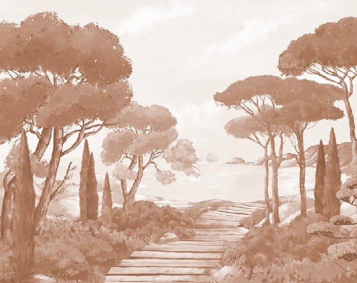 Carta da parati Passeggiata nei torrenti in terracotta