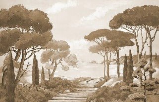 Papier peint balade dans les calanques monochrome