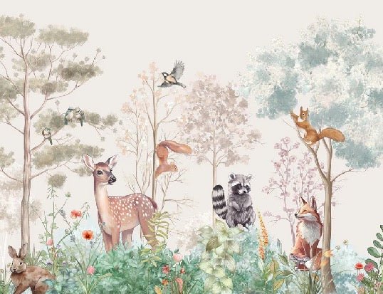 Papier peint chambre enfant nature magique beige