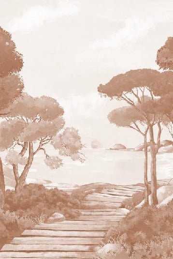 Tapete Spaziergang in den Calanques terracotta