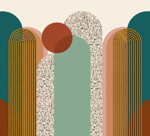 Carta da parati di tendenza grafica Art pop deco