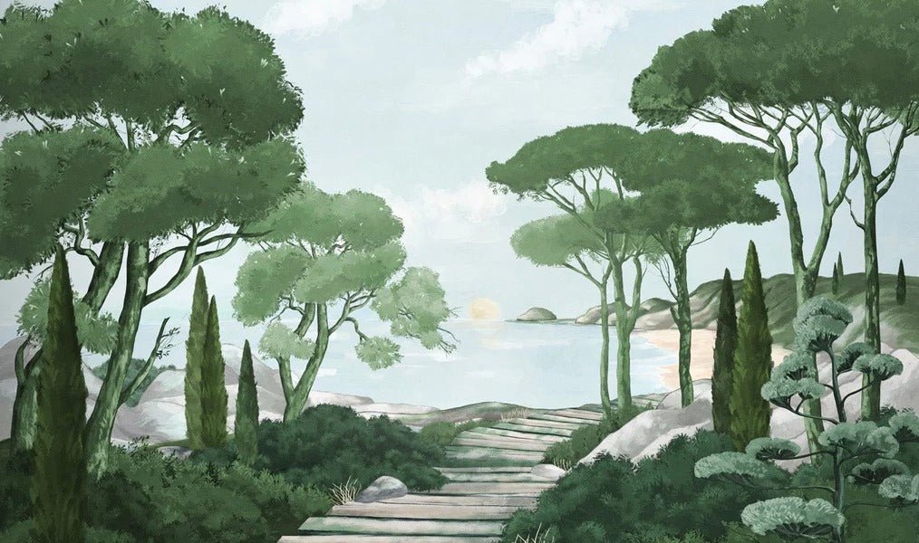 Tapete „Spaziergang in den grünen Calanques“