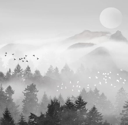 Papier peint brume mystique mountain