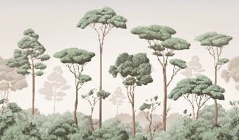 Papier peint brise légère pinède