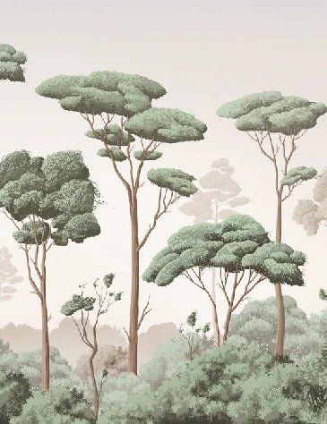 Papier peint brise légère pinède