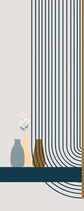Carta da parati grafica ad arco blu
