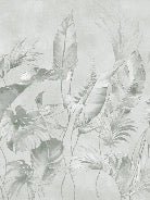 Elegante carta da parati giungla salvia