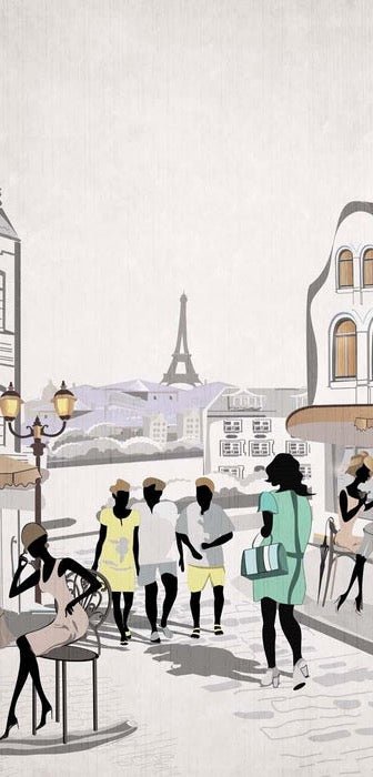 Französische Tapete Paris Café en terrasse