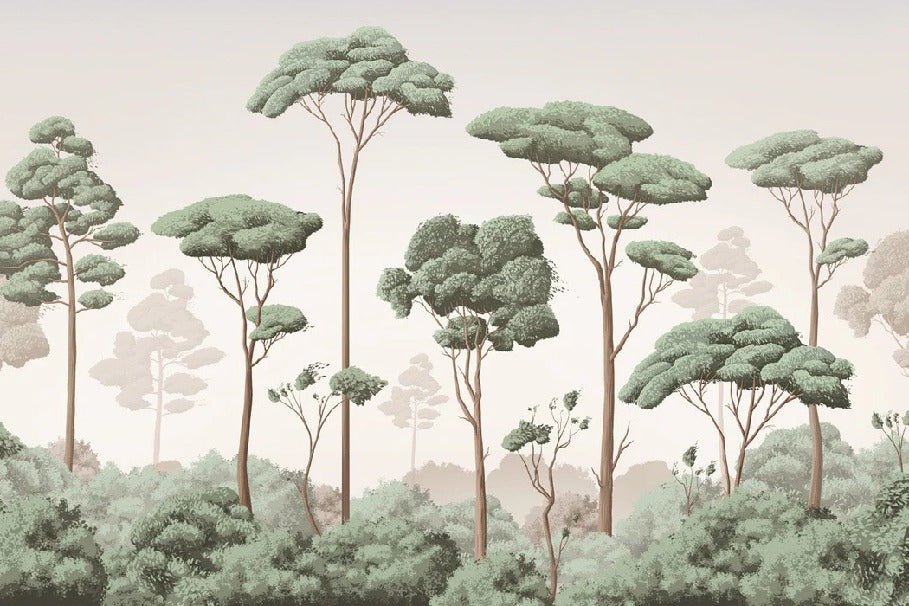 Papier peint brise légère pinède