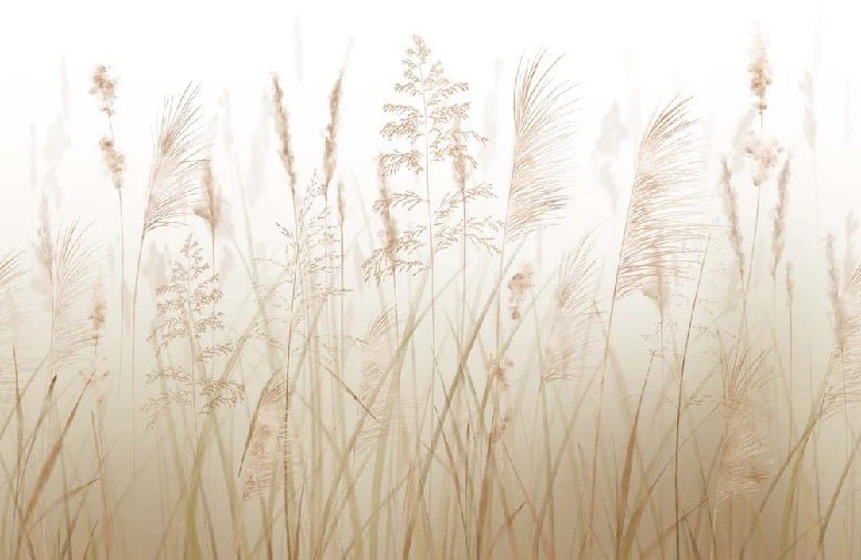 Carta da parati con fiori di campo e grano